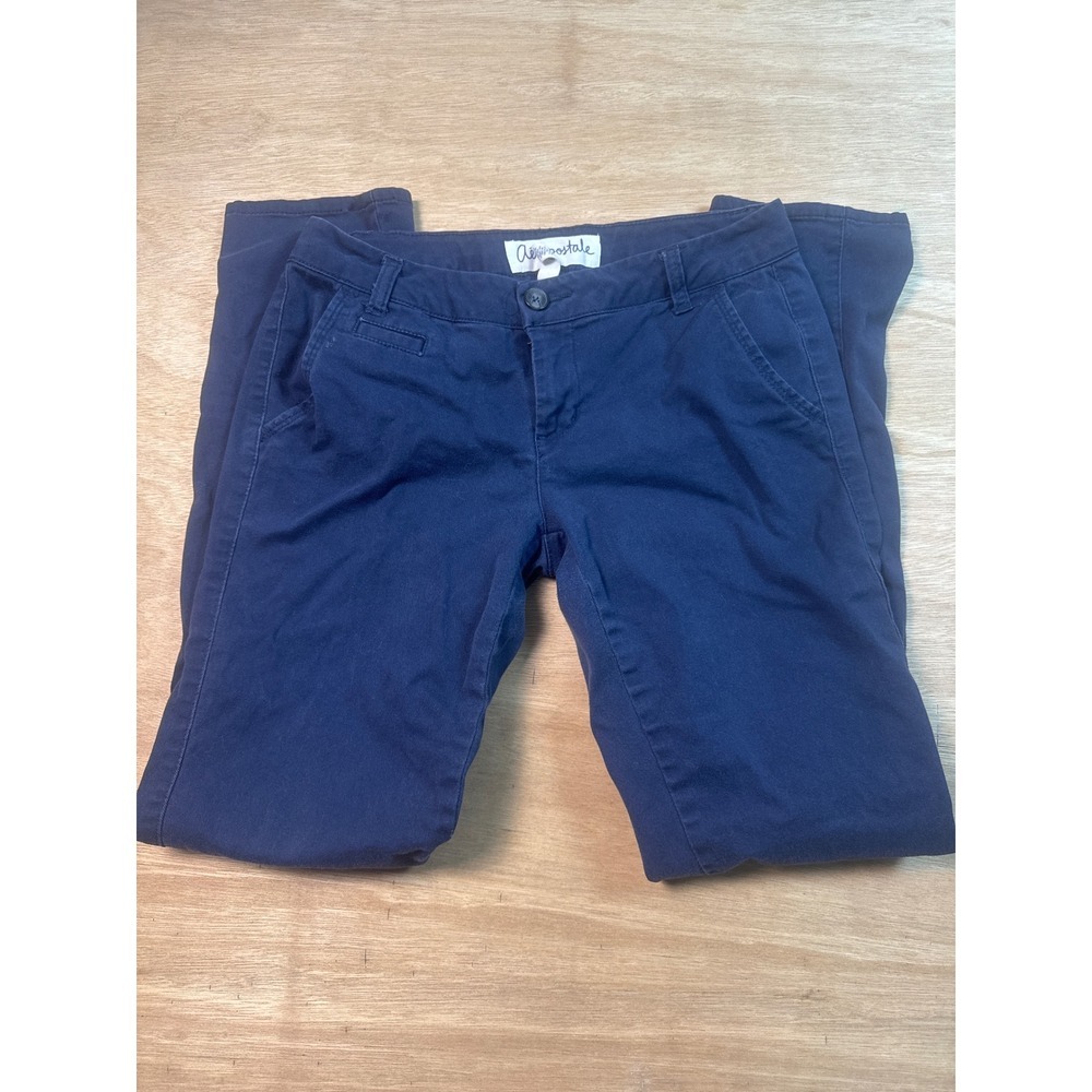 Aeropostale Chino Pants Womens Size 6Navy Blue Slim Fit Low Rise Twill
